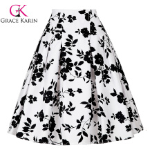 Grace Karin Occident Vintage Retro 50s jupe en coton à motifs floraux CL008925-9